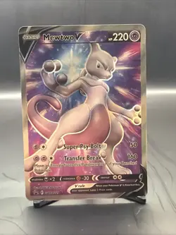 Pokemon TCG Mewtwo V SWSH229 Full Art Black Star Promo Holo - Image 1