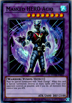 Yugioh - Masked HERO Acid TOCH-EN045 NM Unlimited Super Rare - Image 1
