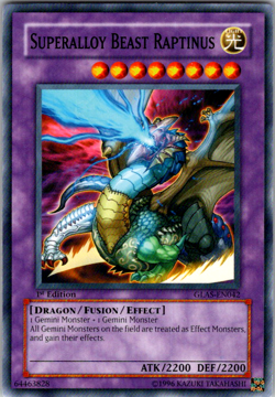 Superalloy Beast Raptinus - GLAS-EN042 - NM - Common - 1st ed - Yugioh - Image 1