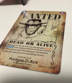 One Piece SP OP13-119 SEC Wanted Dead Or Alive Portage D Ace Alt Art English - Image 4