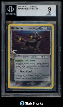 2005 POKEMON EX DELTA SPECIES #17/113 UMBREON HOLO RARE BGS 9 - Image 1