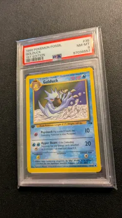 1999 Golduck 1st Edition Pokemon Fossil PSA 8 #35 - Image 3