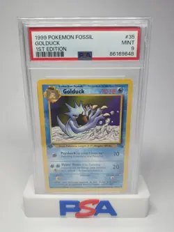 1999 Pokemon Fossil 1st First Edition Golduck 35/62 Non Holo PSA 9 MINT - Image 1