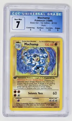 Machamp (8/102) Holo 1st Edition CGC 7 (1999) Pokemon Base Set with Sub Grades - Image 1