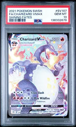 2021 Pokemon SWSH Shining Fates Charizard VMAX Shiny Vault #SV107/SV122 PSA 10 - Image 1