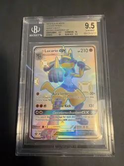 Lucario GX SV64/SV94 Shiny Vault BGS 9.5 Hidden Fates Pokemon See Pics - Image 1