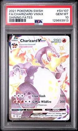PSA 10 Charizard VMAX SV107 / SV122 Shining Fates: Shiny Vault Holo Pokemon - Image 1