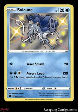 2021 Pokemon Sword & Shield Shining Fates Shiny Vault #SV022 Suicune SHINY HOLO - Image 1