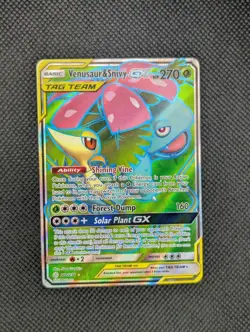 Pokemon TCG: Venusaur & Snivy GX (Full Art) 210/236 Sm-Cosmic Eclipse Holo - Image 1