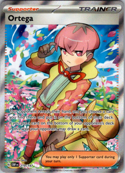 Ortega 219/197 Full Art Ultra Rare Obsidian Flames Pokemon Card Near Mint NM - Image 1