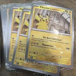 Pokemon Pikachu At The Museum x Natural History London Jumbo Card - Sealed x4 - Image 1