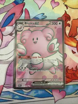 Pokemon TCG Blissey EX Full Art Holo Card 201/167 Twilight Masquerade Ultra Rare - Image 1