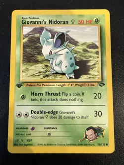 Pokemon 2000 Gym Challenge 1st Edition Giovanni's Nidoran Card 75/132 - Image 1