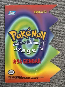 Gengar EV06 of 12 Topps Die Cut Blue Logo Pokemon Card - Image 2