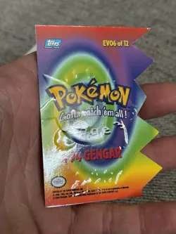 Gengar EV06 of 12 Topps Die Cut Blue Logo Pokemon Card - Image 3