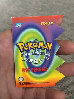 Gengar EV06 of 12 Topps Die Cut Blue Logo Pokemon Card - Image 4