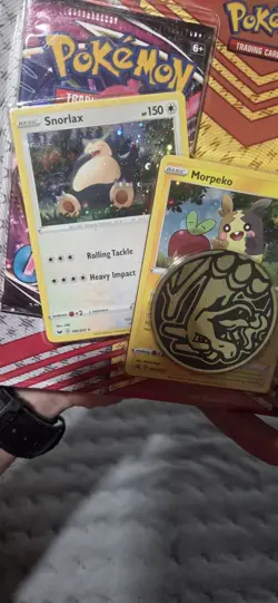 Pokemon TCG: Snorlax, Morpeko & Applin Cards with 2 Booster Packs & Coin 820650809842 - Image 3