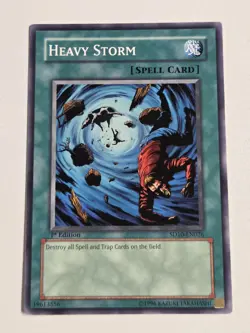 Heavy Storm 1st Edition Yugioh Vintage 2005 Starter Deck SD10 Common Card VLP - Image 1