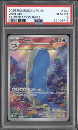 Wailord 2025 Pokemon Journey Together JTG 162/159 Illustration Rare PSA 10 - Image 1