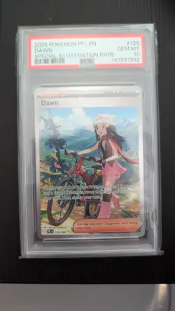 2025 POKEMON PFL EN-PHANTASMAL FLAMES SPECIAL ILLUSTRATION RARE #129 DAWN PSA 10 - Image 1