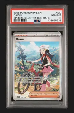 2025 POKEMON PFL EN-PHANTASMAL FLAMES SPECIAL ILLUSTRATION RARE #129 DAWN PSA 10 - Image 1