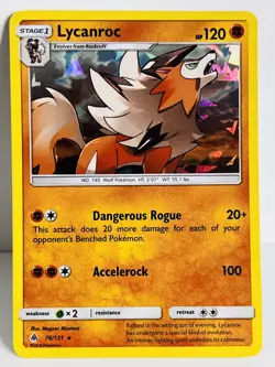 Pokemon TCG Lycanroc 76/147 Cracked Ice Holo Burning Shadows Theme Deck Promo - Image 1