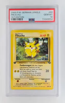 Pokemon Pikachu 60/64 PSA 10 DE / Jungle Set 1st Edition - Image 1