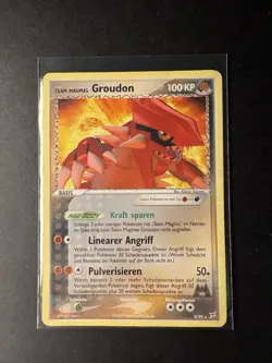 Team Magmas Groudon Pokemon Karte Deutsch 9/95 EX Team Magma vs Team Aqua - Image 1