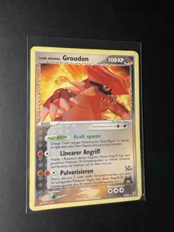 Team Magmas Groudon Pokemon Karte Deutsch 9/95 EX Team Magma vs Team Aqua - Image 3