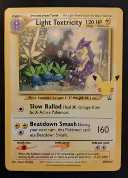 Pokemon TCG Light Toxtricity SWSH137 Celebrations Black Star Promo Holo Rare LP - Image 1