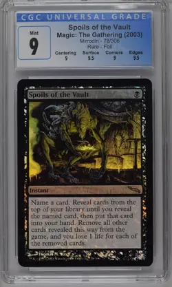 SPOILS OF THE VAULT Mirrodin Foil Rare CGC 9 Q++ MTG [Nostalgium] - Image 1