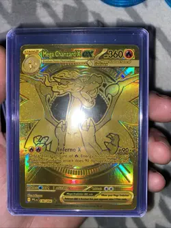 Mega Charizard X EX 130/094 Phantasmal Flames Hyper Rare Gold Pokemon Card Mint - Image 1