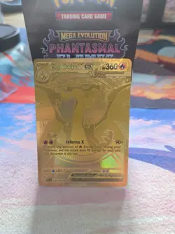 Mega Charizard X EX 130/094 Phantasmal Flames Hyper Rare Gold Pokemon Card - Image 1