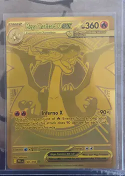 Charizard X Ex 130/094 Phantasmal Flames Mega Hyper Rare Gold Pokemon Card - Image 1