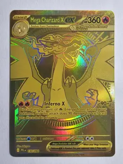 Mega Charizard X EX 130/094 Phantasmal Flames Hyper Rare Gold Pokemon Card - Image 1