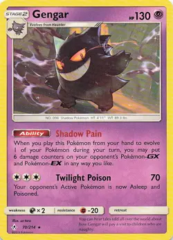 Pokemon TCG Unbroken Bonds Gengar 70/214 - Image 1