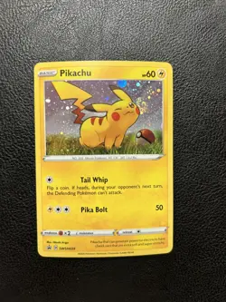 DOUBLE SWIRL Pokemon Pikachu SWSH039 Cosmo Holo Rare Black Star Promo Card NM - Image 5