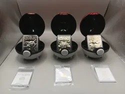 Set Of Three Pokeball Gold Plated 24k Pokemon Cards (Pikachu,Polliwhirl,Togepi) - Image 1