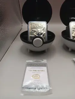 Set Of Three Pokeball Gold Plated 24k Pokemon Cards (Pikachu,Polliwhirl,Togepi) - Image 2