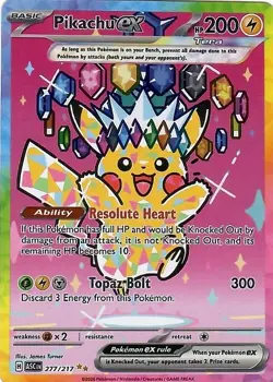 Pokemon Pikachu EX SIR 277/217 Ascended Heroes English - Pack Fresh - NM - Image 2