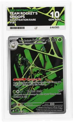 ACE 10 Team Rocket's Spidops 187/182 Destined Rivals IR Pokemon Card - Gem Mint - Image 1