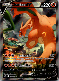 Pokemon Charizard V Alternate Alt Art Brilliant Stars 154/172 NM - Image 1