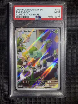 Pokemon TCG Bulbasaur Stellar Crown Illustration Rare Card 143/142 PSA 9 - Image 4