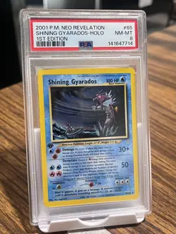 PSA 8 Shining Gyarados Holo Rare 65/64 1st Edition Neo Revelation Pokemon - Image 2