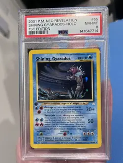 PSA 8 Shining Gyarados Holo Rare 65/64 1st Edition Neo Revelation Pokemon - Image 3