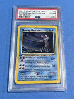 PSA 8 Shining Gyarados Holo Rare 65/64 1st Edition Neo Revelation Pokemon - Image 5