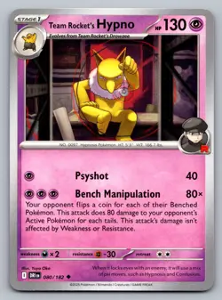 Pokemon TCG SV10: Destined Rivals Team Rocket's Hypno 080/182 - Image 1