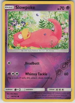 Pokemon TCG Slowpoke Common Reverse Holo SM - Guardians Rising 48/145 - Image 1