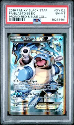 2016 POKEMON XY BLACK STAR PROMO BLASTOISE EX #XY122 HOLO PSA 8 NM #118288461 - Image 1