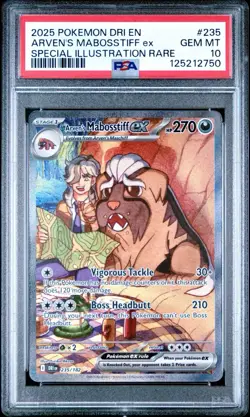 2025 Pokemon SV Destined Rivals DRI EN Arven's Mabosstiff ex SIR #235/182 PSA 10 - Image 1
